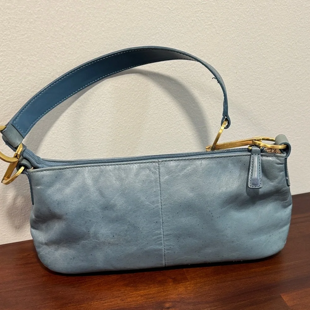 Franco Sarto Blue Shoulder Bag with Gold Details - Picture 4 of 9